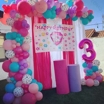 1 комплект собачьих лап, Розовая гирлянда из воздушных шаров, арка для душа ребенка, украшение для вечеринки для девочек на 5-й день рождения, Anniversaire Globos