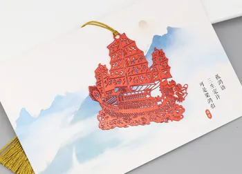 1 шт. Плавное плавание, кисточка в классическом китайском стиле, художественное оформление металла, креативные изысканные полые закладки