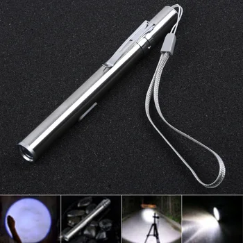 13*1.3*1.3 ручка-карандаш-фонарик USB Перезаряжаемый фонарик для кемпинга из нержавеющей стали Серебристый мини-карман Полезный прочный