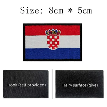 1шт Флаг Хорватии Мира, Высококачественная Нашивка С Вышивкой Крючком И петлей, Размер Нашивки 8 см * 5 см, Маленький Логотип По центру