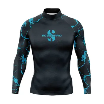 2023 Мужская футболка для плавания, купальник, комбинезон с длинным рукавом, Защита от сыпи, Пляжная УФ-защита, рубашка для плавания, дайвинга, серфинга, Одежда с принтом