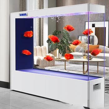 2023 Новое супер белое стекло для ленивой смены воды В гостиной Большой Напольный Экологический аквариум с самоциркуляцией