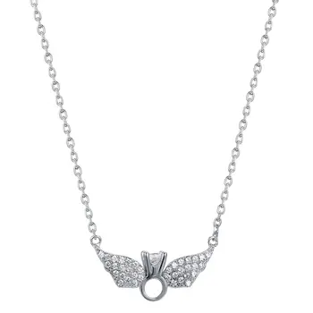 2023 Япония и Южная Корея Модный комплект из серебряных крыльев Ангела 925-х годов с бриллиантовой подвеской на ключице, высококачественное женское ожерелье