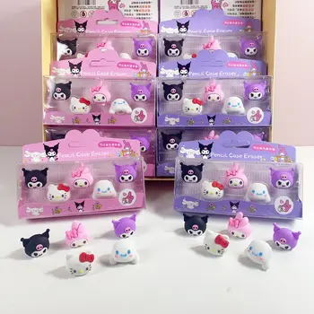 24 комплекта Sanrio Hello Kitty Пенал Ластик Kuromi My Melody Милые аниме Студенческие принадлежности Канцелярские товары Оптом
