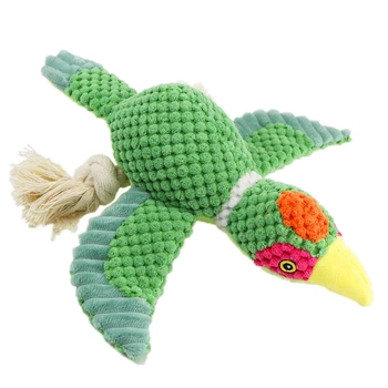 3-кратная игрушка для перетягивания каната, пищалка в форме орла для средних и маленьких собак, плюшевая игрушка для жевания, Маленький дикий попугай