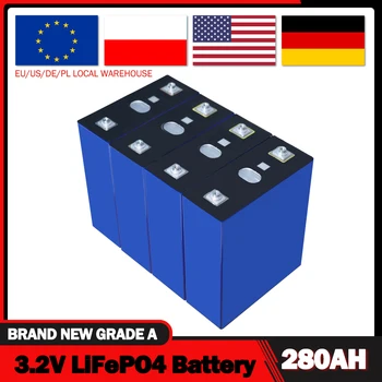 4-48ШТ Аккумулятор LiFePO4 3.2V 280Ah с Гибкой Шиной DIY 12V 24V 48V Аккумуляторная Батарея Для Хранения Солнечной Энергии EU US Tax Free