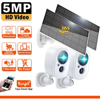 5-Мегапиксельная IP-камера видеонаблюдения с питанием от солнечных батарей, уличная маломощная беспроводная водонепроницаемая камера безопасности IP66