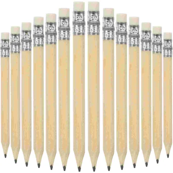 50 шт Мини-коротких карандашей для письма для малышей, Ластики для инструментов Jumbo Kids, Канцелярские принадлежности для рисования треугольников без заточки