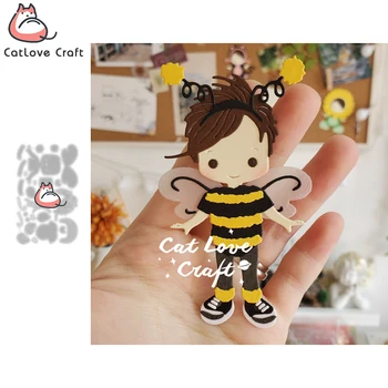 Catlove Boy Пчела Животное Металлические Режущие штампы Форма для скрапбукинга Трафаретные штампы Изготовление открыток DIY Craft Тиснение Новые штампы на 2021 год