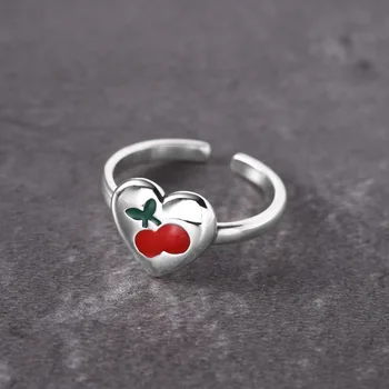 FoYuan, Япония и Южная Корея, маленькое кольцо Fresh Love Cherry для женщин, простое по стилю, милое по индивидуальности