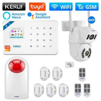 KERUI W181 WIFI GSM Центральный блок, панель сигнализации, система сигнализации для домашнего взломщика, приложение Smart Life с датчиком движения, детектор