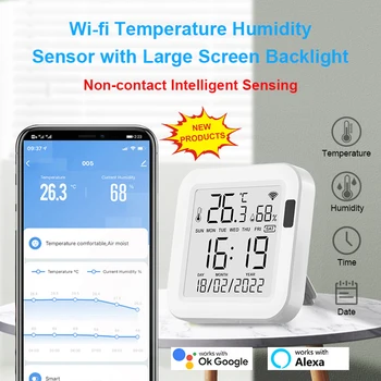 Usb Power Wifi Датчик температуры Переключатель дистанционного мониторинга времени Датчик влажности Tuya Работа с Alexa Google Home