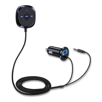 Автомобильный аудиоприемник, совместимый с Bluetooth 3,5 мм AUX Адаптер аудиоприемника, совместимый с Bluetooth, Громкая связь для смартфона планшета