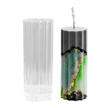 Акриловая цилиндрическая форма, 3D Формы для свечей с полосатой текстурой DIY 3d Для изготовления свечей, Акриловая форма для свечей для ароматических свечей и мыла