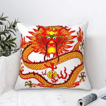 Бархатная наволочка Golden Dragon, подушка для спинки дивана в гостиной, Декоративная наволочка