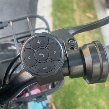 Беспроводная кнопка дистанционного управления Bluetooth 5.3, шлем, наушники, Мультимедийный контроллер руля мотоцикла /велосипеда, управление рулевым колесом автомобиля.