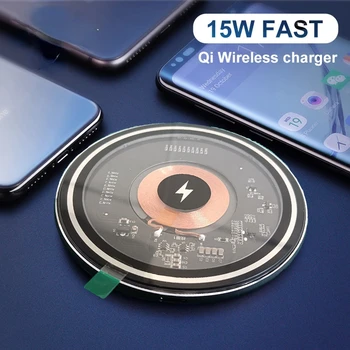 Беспроводное Зарядное Устройство Мощностью 15 Вт Для iPhone 14 13 12 11 Pro XS Max Mini X XR Samsung Induction Fast Wireless Charging Docking Station