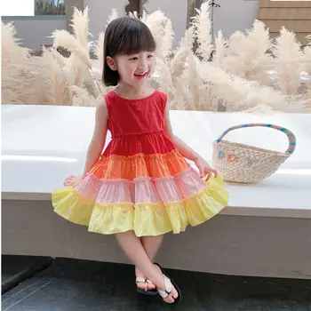 Весна 2023, Новое доступное роскошное модное платье для девочек, Детское платье для торта, платье принцессы, Удобная повседневная одежда