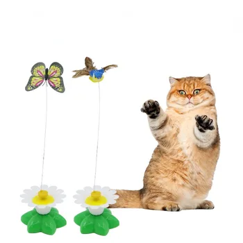 Вращающаяся Электрическая Летающая Бабочка, Красочная Интерактивная Кошка, собака, Автоматическая тренировка интеллекта Колибри, Вращающиеся Забавные игрушки