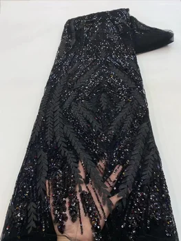 Высококачественная кружевная ткань для свадьбы 2023 Года, Африканский тюль с блестками, расшитая Французская сетка, вечернее платье Для женщин, Нигерийская сетка