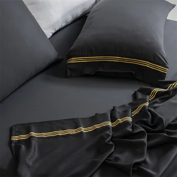 Высококачественный комплект постельного белья Queen Size с горячим тиснением из полиэстера премиум-класса King Size из 4 предметов, комплекты постельного белья американских размеров