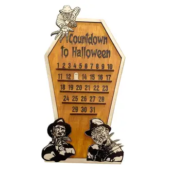 Декор Деревянного Адвент-календаря на Хэллоуин, Подвижный деревянный блок-календарь своими руками для классного кабинета, праздничного рабочего стола в Доме с привидениями