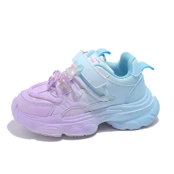 Детская теннисная Повседневная Обувь для девочек, высококачественные Модные Кроссовки для детей от 4 до 9 лет, розовые, пурпурные