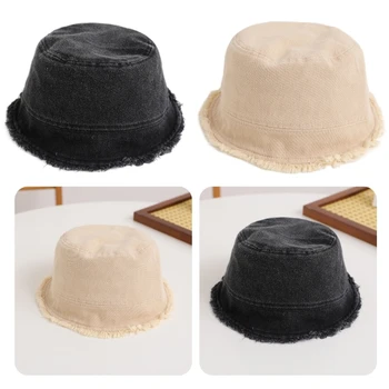 Детская шляпа рыбака для мальчиков и девочек, весенне-осенняя шляпа, детская кепка для бассейна, дышащая кепка-ведро, потертый дизайн, детская кепка