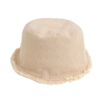 Детская шляпа рыбака для мальчиков и девочек, весенне-осенняя шляпа, детская кепка для бассейна, дышащая кепка-ведро, потертый дизайн, детская кепка