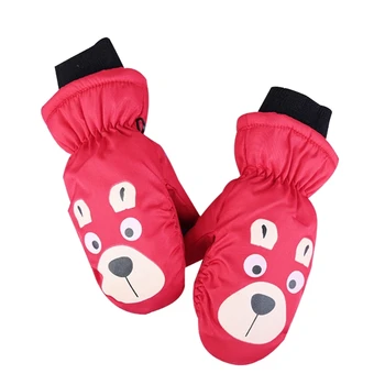 Детские лыжные перчатки Bear, водонепроницаемые и теплые зимние уличные перчатки, 3-слойные перчатки для детей 3-6 лет, мальчиков и девочек Y55B