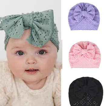 Детские шапочки-капоты, шапочки для новорожденных, головные повязки с завязками для мальчиков и девочек
