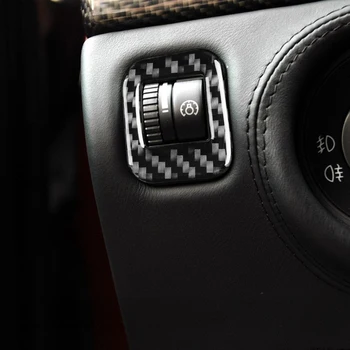Для Porsche Cayenne S GTS Turbo 2003-10 Регулировка кнопки включения автомобильных фар из углеродного волокна Декоративная рамка Наклейка для отделки панели