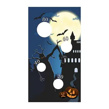 Игровой баннер с летучей мышью, флаг, холст, баннер для помещений и улицы, тематическая вечеринка в честь Хэллоуина, игровой баннер с мешками для фасоли
