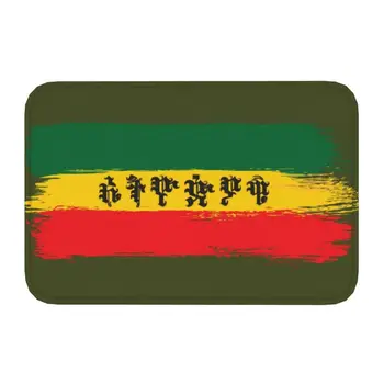 Изготовленный на Заказ Флаг Эфиопии С Эфиопским Амхарским Ковриком Коврик Противоскользящий Раста Ямайка Гордая Ванная Комната Кухня Туалет Ковер Ковер 40*60см