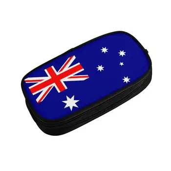 Индивидуальные чехлы для карандашей Kawaii с флагом Австралии для девочек и мальчиков Большой емкости, чехол для карандашей Australian Pride, канцелярские принадлежности для студентов