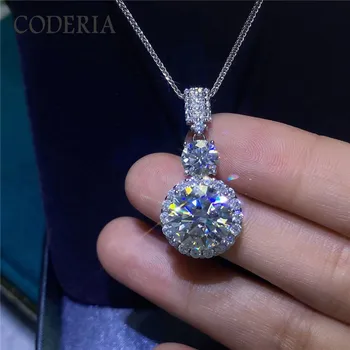 Классическое ожерелье с муассанитом D цвета 6-11 карат, Бриллиантовая подвеска, свадебное ожерелье из 18-каратного золота и стерлингового серебра, роскошные ювелирные изделия GRA