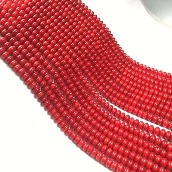 Коралловые бусины в форме счетов Красные Свободные бусины-распорки для женщин Изготовление ювелирных изделий DIY Модный браслет Ожерелье Аксессуары Размер 4x6 мм