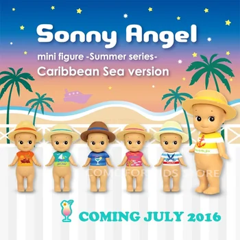 Коробка для слепых, летняя серия Sonny Angel, версия для Карибского моря, милая кукольная коробка с сюрпризом, мини-фигурка, настольная модель, украшение, подарочная игрушка для девочек