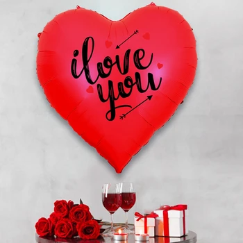 Красный розовый сердце фольги воздушные шары я люблю тебя выходи за меня день рождения свадьба Валентина украшения партии любовь воздушный шар