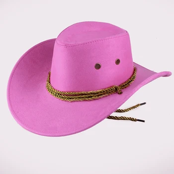 Летняя повседневная шляпа в стиле Вестерн из искусственной кожи, ковбойский солнцезащитный козырек, складной с широким краем