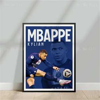 Мбаппе Франция Париж Футбол Спортивный футбольный плакат Дизайн Холст Настенное искусство