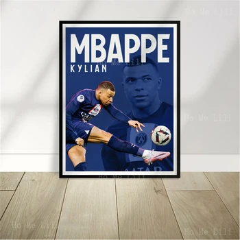 Мбаппе Франция Париж Футбол Спортивный футбольный плакат Дизайн Холст Настенное искусство