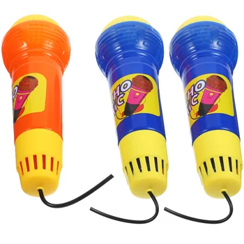 Микрофон, 3 Надувных Детских Микрофона Для Изменения голоса Детей для Детских Вечеринок, Дней рождения, Кемпинга (Batteriy)