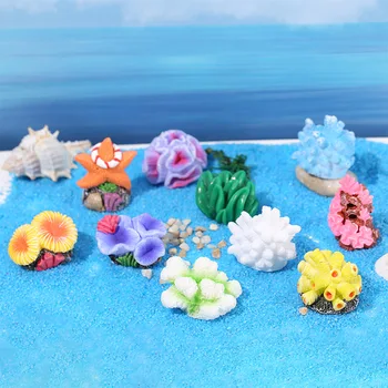 Милый Микро Пейзаж, Красочные украшения из искусственной коралловой смолы для аквариума, Аксессуары для аквариума, Украшения для дома