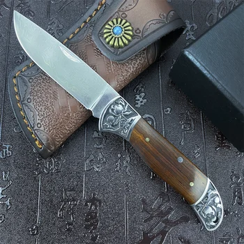 Многофункциональный складной нож из дамасской стали 