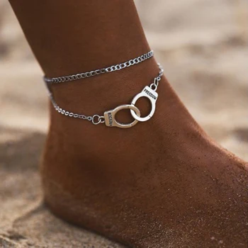Модные наручники, браслет на щиколотке для женщин, пляжные аксессуары, подарочный браслет в стиле бохо, модная многослойная цепочка для ног