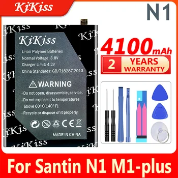 Мощный аккумулятор KiKiss емкостью 4100 мАч N 1 для мобильного телефона Santin N1 M1-plus
