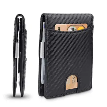 Мужской кошелек с защитой от RFID для кредитных карт, простой ультратонкий зажим для денег из искусственной кожи, маленький зажим для денег