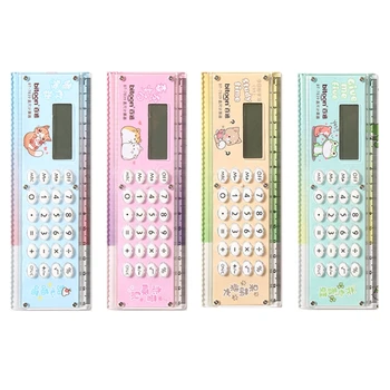 Мультяшный настольный калькулятор, линейка, 8-значный светодиодный дисплей, 1 х Аккумуляторная батарея