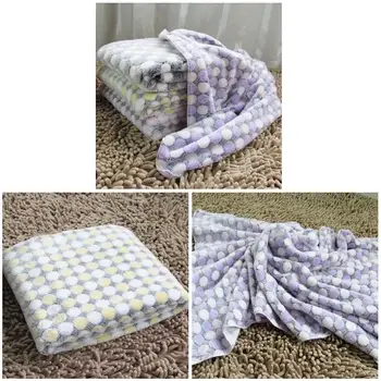 Мягкое одеяло для домашних животных из кораллового флиса с дышащим принтом в горошек, Теплые одеяла-подушки
